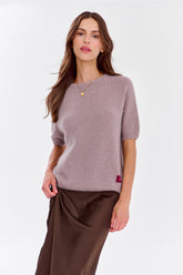 Soft Cappuccino Short Sleeve Sweater